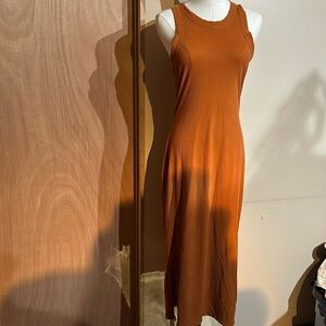 Sleeveless Ribbed Ophelia roe Orange Dress